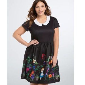 TORRID DISNEY ALICE AND WONDERLAND SCUBA DRESS PLUS SIZE 5